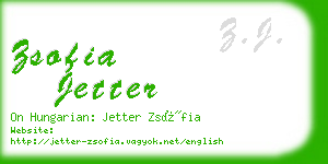 zsofia jetter business card